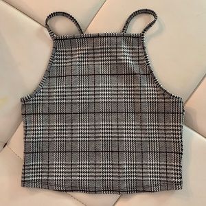 Checkered high neck tank with racer back size S